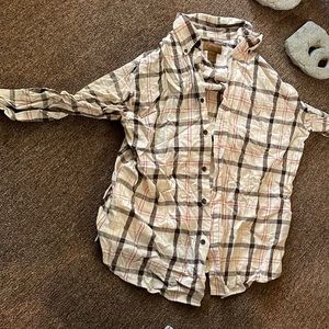 Multi colored flannel.